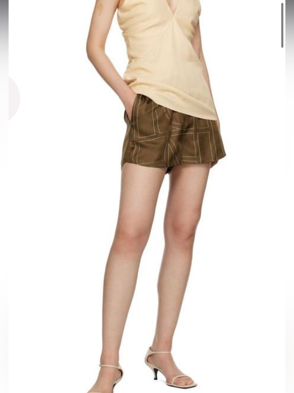 Toteme monogram silk twill shorts EU 36 - US S